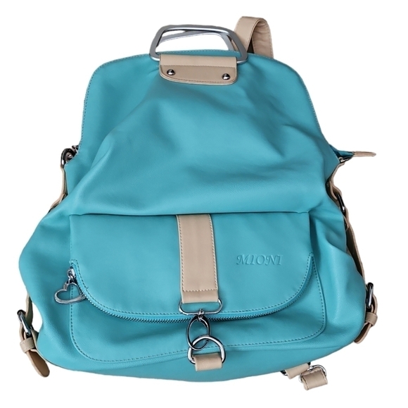 Mioni Multi Purpose Multi Functional Bag Light Turquoise and Tan color - Picture 3 of 8